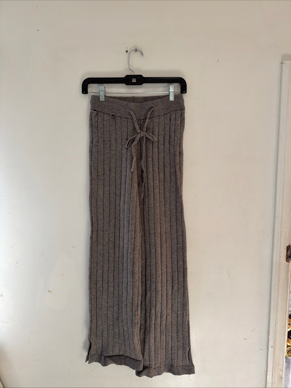 Cozy Ribbed Knit Lounge Pants — Gray